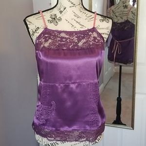 Purple satin camisole